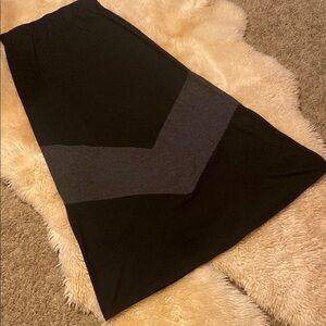 Black and Gray A-line Asymmetrical Skirt